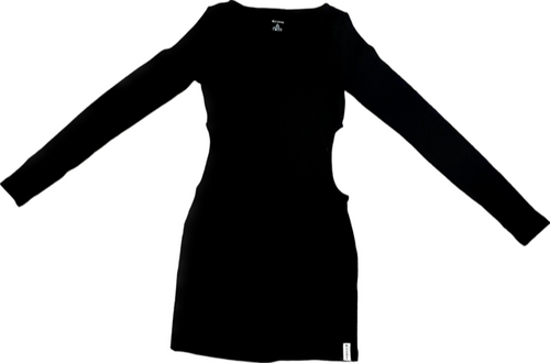 Ribbed L/S Cut Out Dress