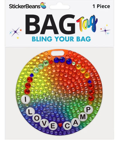 I Love Camp Stickerbeans Bag Tag
