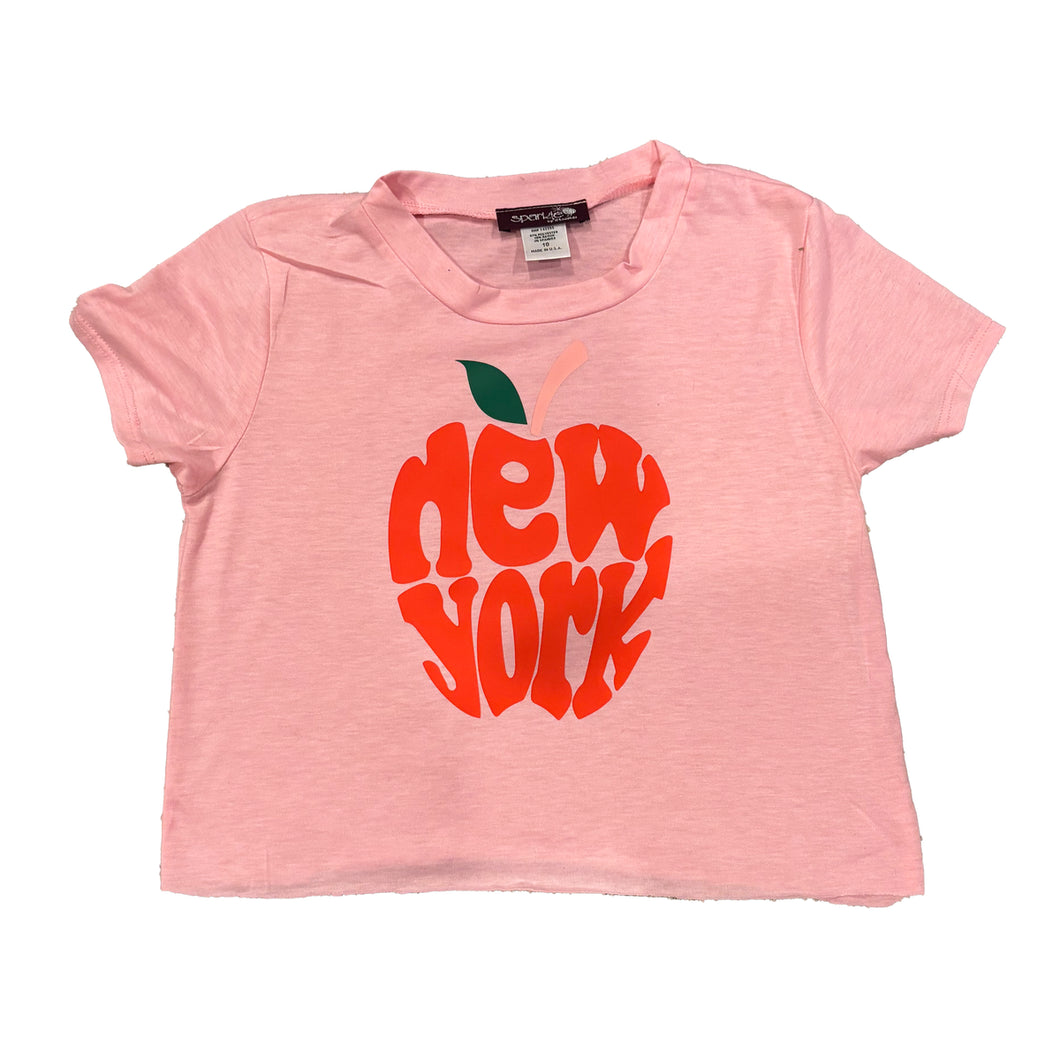 New York Apple Print Jersey Short Sleeve Tee