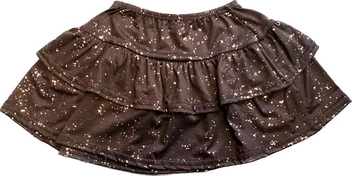 Metallic Speckle Ruffle Skirt