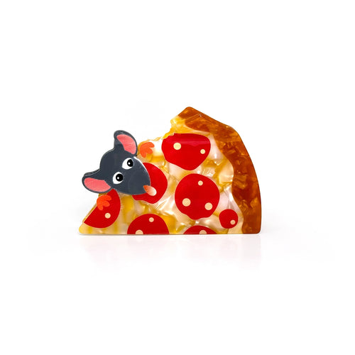 Pizza Rat Hair Claw Clip