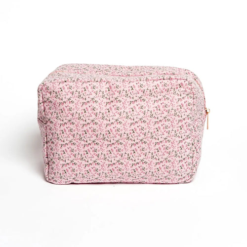 GRWM Ditsy Floral Pink Cosmetic Case - Large