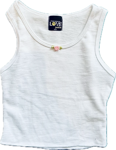 Ribbed Tank with Rosette