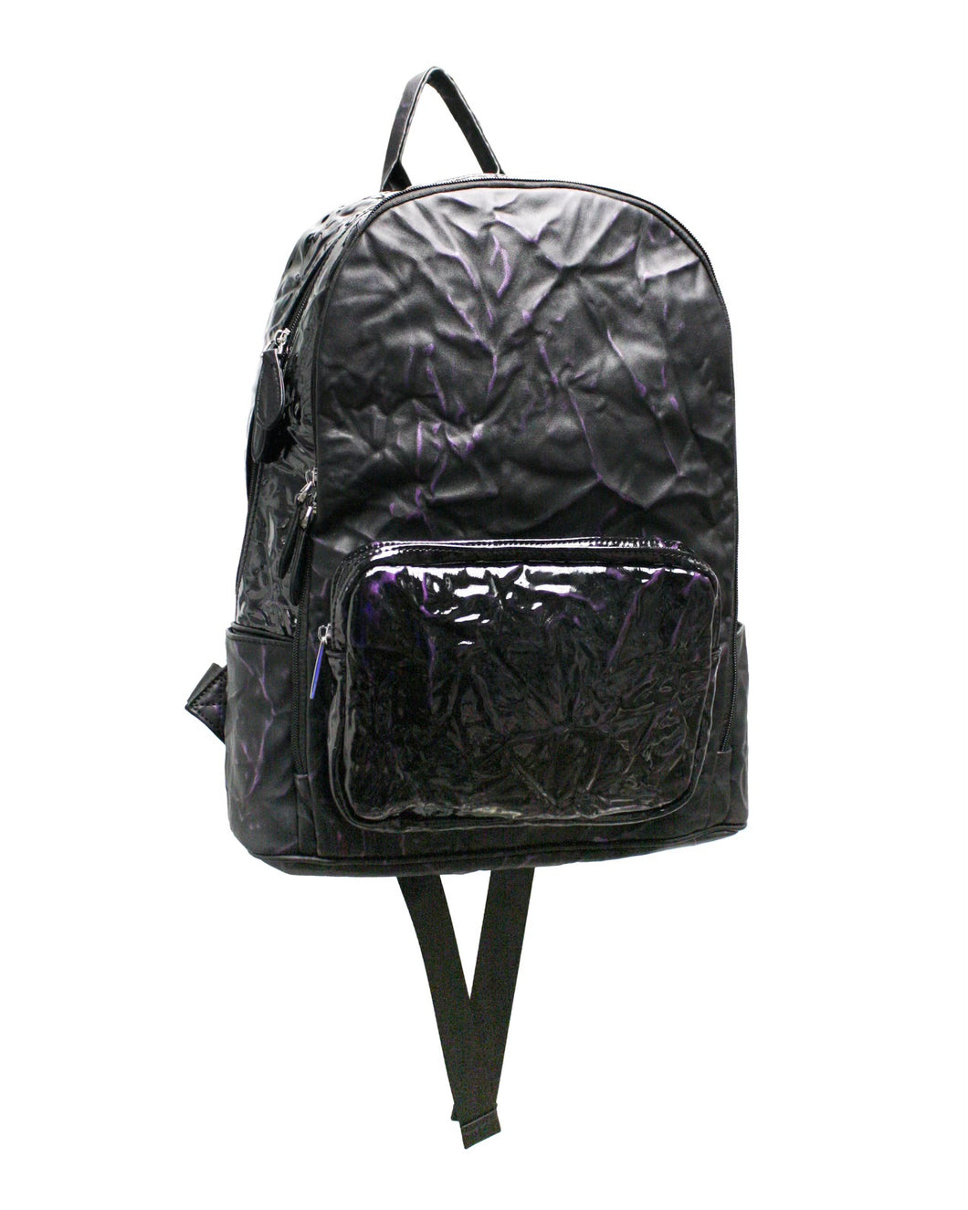 Bari Lynn Splatter Wrinkle Backpack - Purple/Blk