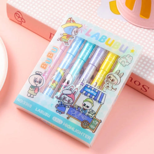 Cartoon Labubu Highlighter Pack