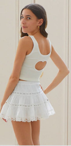 Harlow White Heart Cut Out Tank