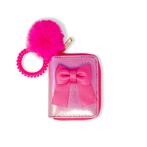 Shiny Jumbo Bow Spiral Wallet