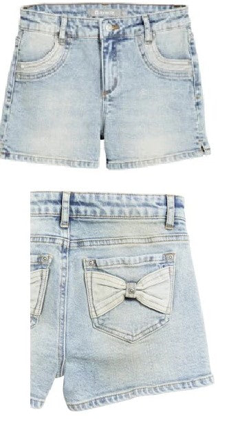 Bow Back Denim Shorts