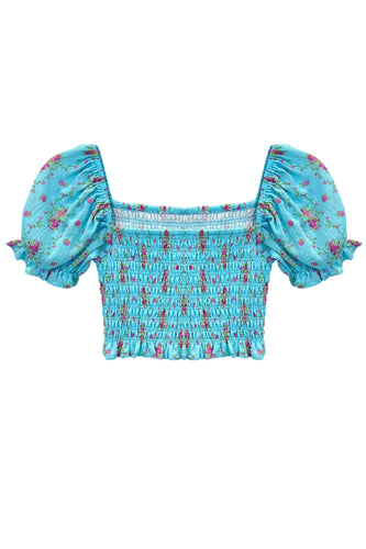Marlee Top - Turquoise Floral