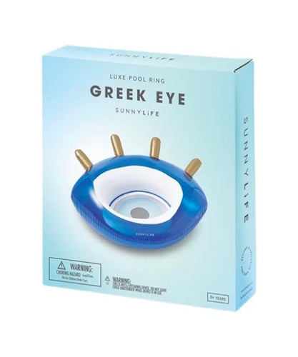 Luxe Pool Ring Greek Eye Blue