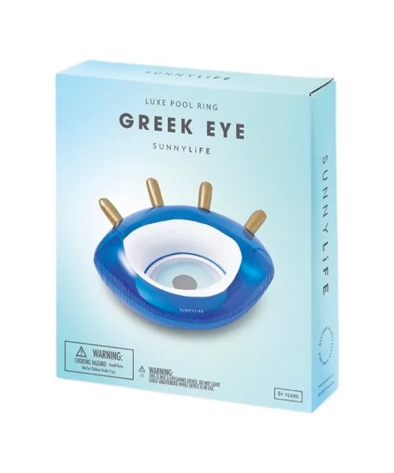 Luxe Pool Ring Greek Eye Blue