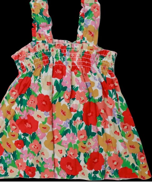 Floral Gather Strap Top