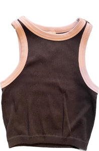 Contrast Trim Sleeveless Top