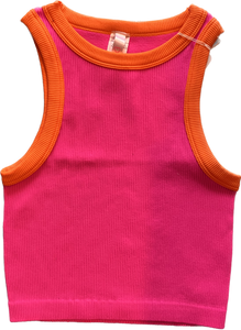 Contrast Trim Sleeveless Top