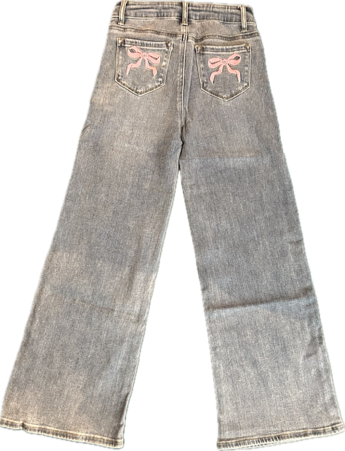 Tractr Bow Back Wide Leg Jeans