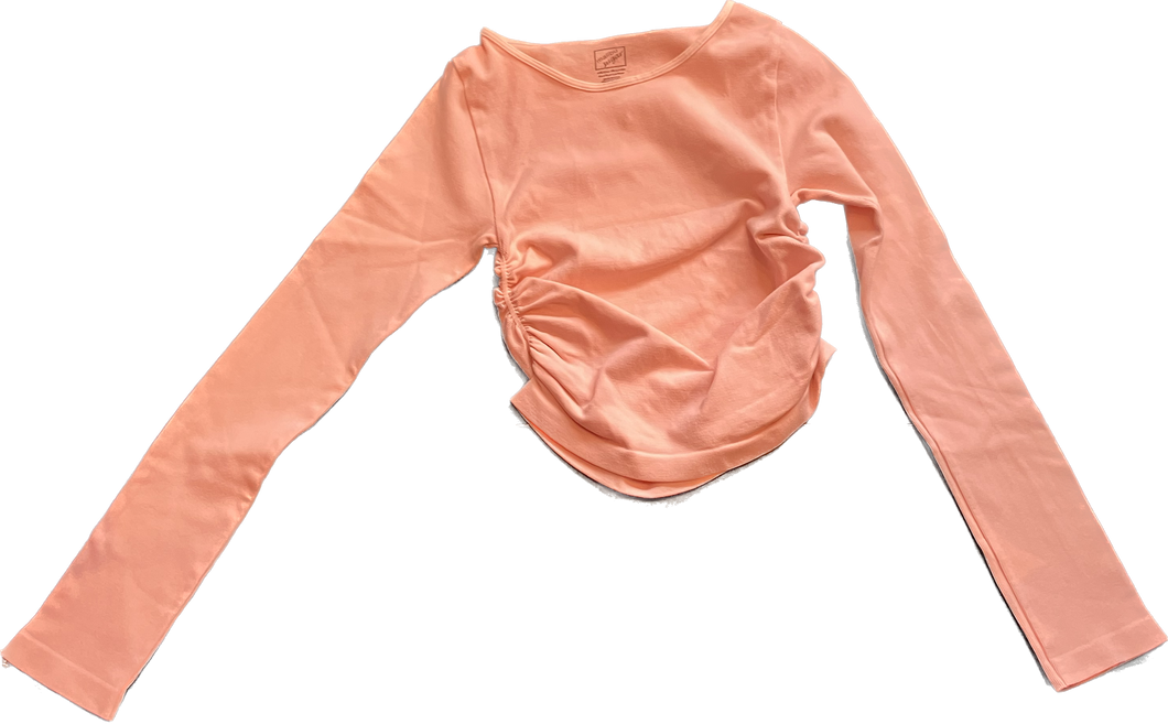 Long Sleeve Seamless Top with side Ruching