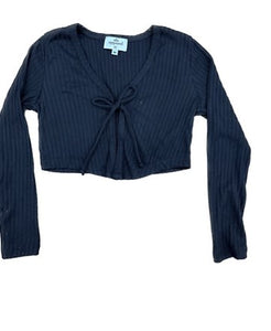 Knit Rib Tie Cardigan