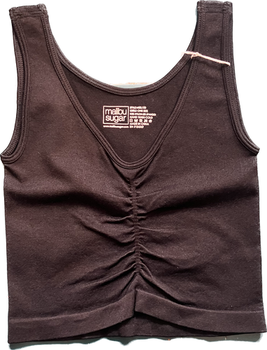 V Neck Tank Top with Front Ruching