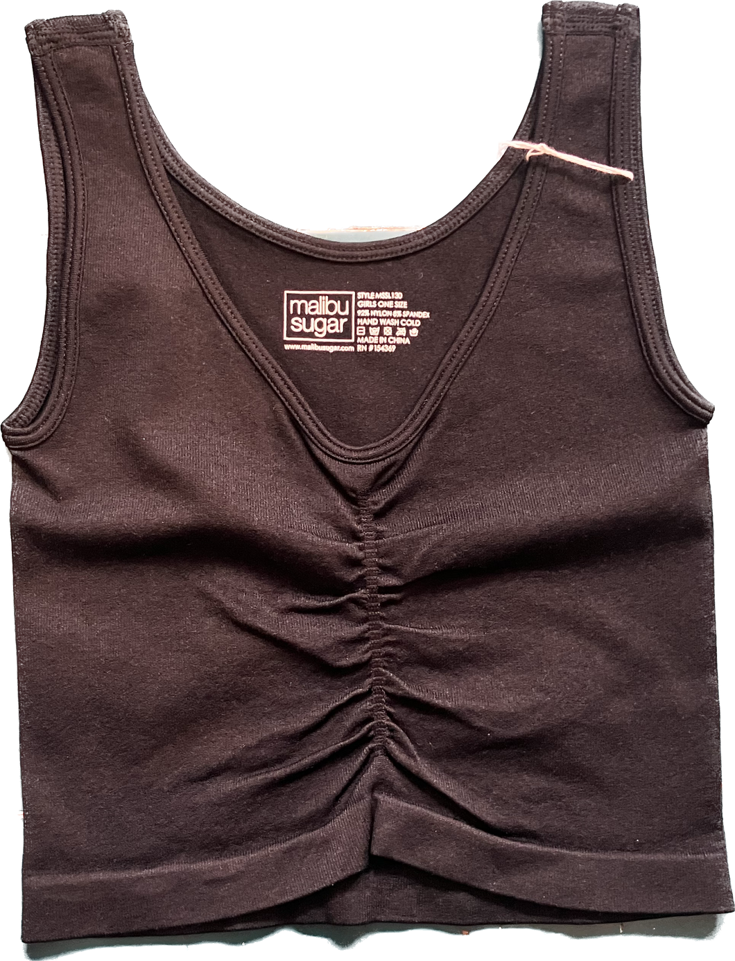 V Neck Tank Top with Front Ruching