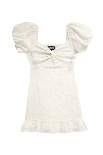 Phoebe Eyelet Twist Front Dress