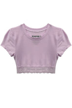 Load image into Gallery viewer, Lindsay Cropped Lace Trim Tee