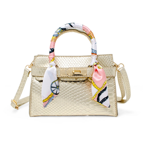 Faux Crocodile Scarf Handbag