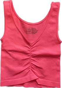 V Neck Tank Top with Front Ruching