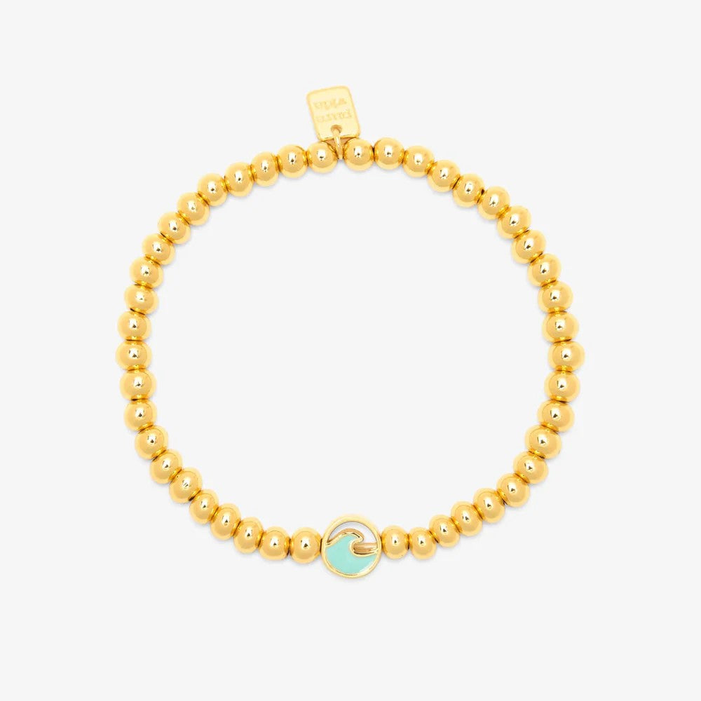 Enamel Wave Ball Bead Stretch Bracelet