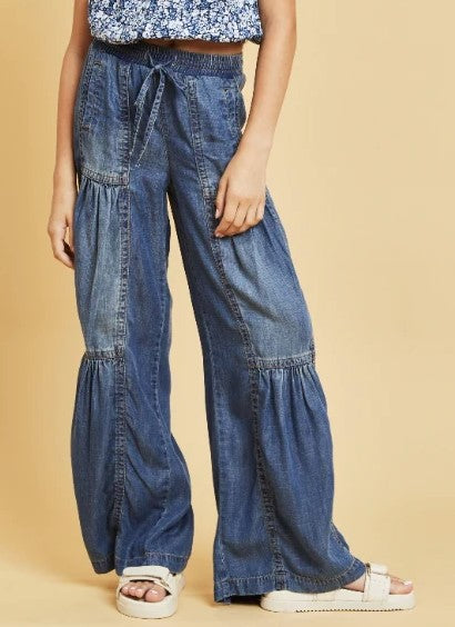 Tiered Wide Leg Jean
