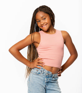 Malibu Sugar Ribbed Crop Sports Tank Top