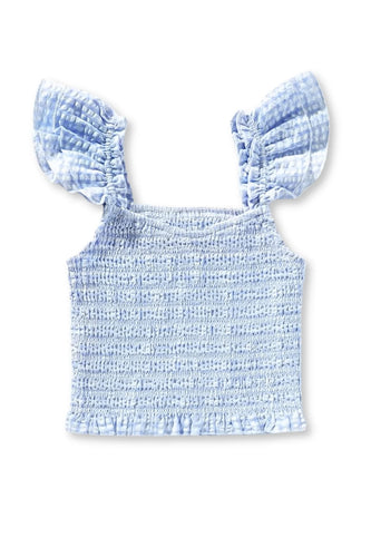 Joanna Top - Baby Blue Seersucker
