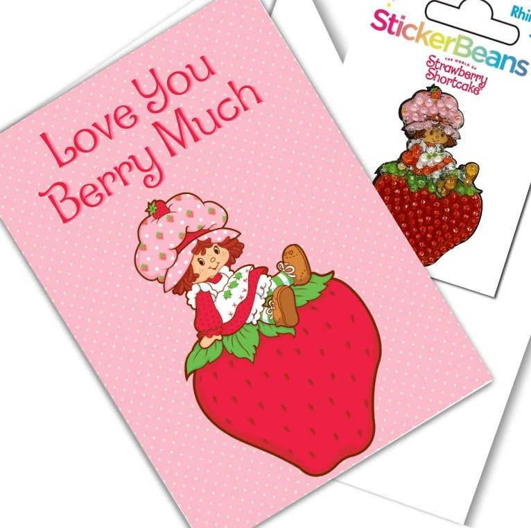Love You Berry Much Greeting Card and Stickerbean