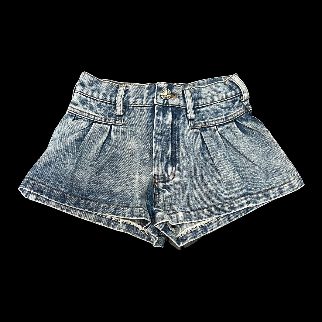 Denim Pleated Shorts