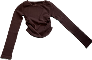 Long Sleeve Seamless Top with side Ruching
