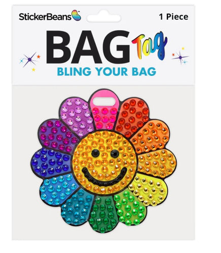 Rainbow Daisy Stickerbeans Bag Tag