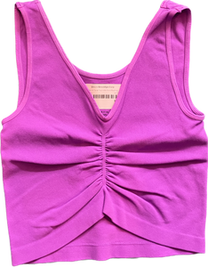 V Neck Tank Top with Front Ruching