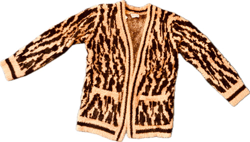 Mocha Combo LS Cardigan Sweater