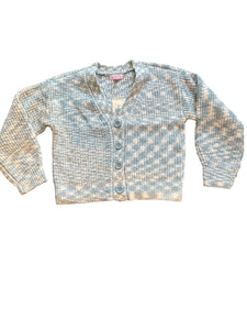Dusty Blue Button Front Knit Cardigan