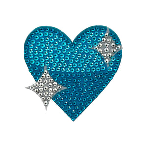 Blue Sparkling Heart 2" Stickerbean