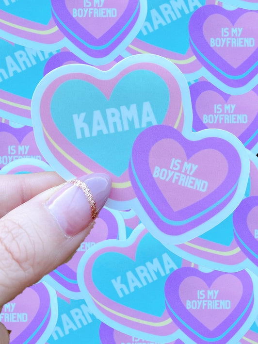 Karma Is My Boyfriend Waterproof Sticker