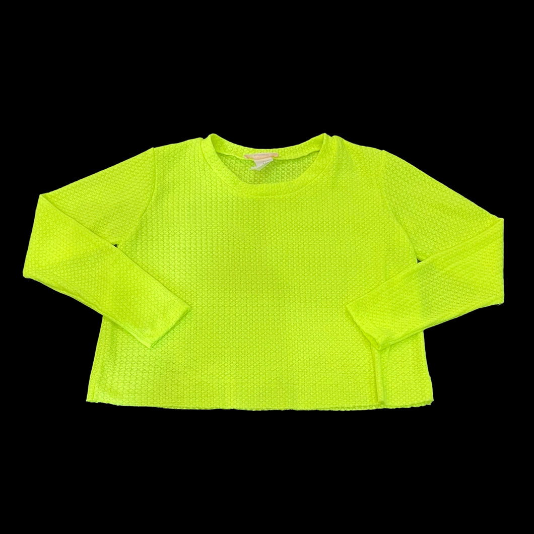 Neon Yellow Waffle Knit Top
