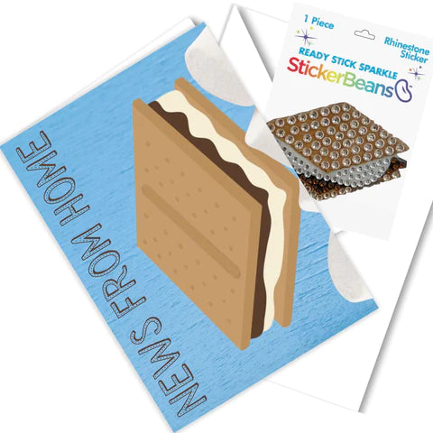 S'mores Greeting Card and Stickerbean