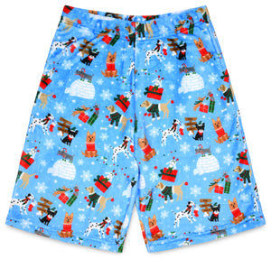 Holiday Hounds Plush Board Shorts
