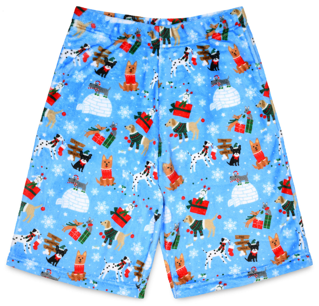 Holiday Hounds Plush Board Shorts