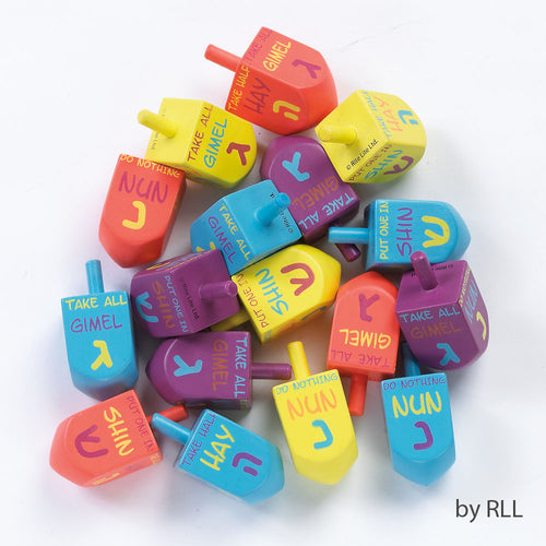 Large Wood Dreidels with English