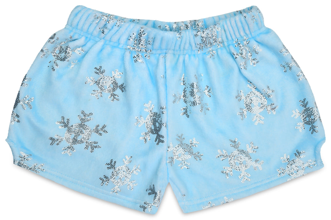 Shimmering Snowflakes Plush Shorts