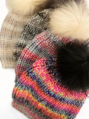 Bari Lynn Metallic Stripe Winter Hat