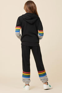 Black Rainbow Colorblock Jogger