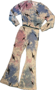 Tie Dye Bolt Fitted Flare Pant