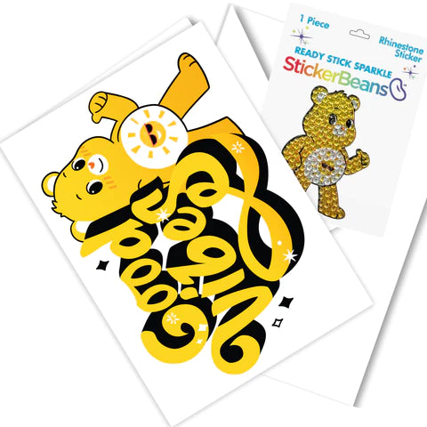 Care Bears Greeting Card and Fun Shine Bear Stickerbean